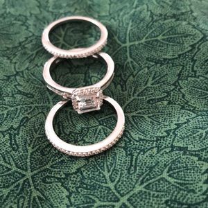 White Topaz stack Ring